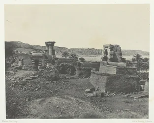 Village and Temple of Beghé Island, a oeste de Philoe, Nubia, 184951, impresso em 1852.