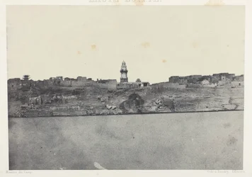Vista geral de Esneh, Alto Egito, chapa 64 do álbum "Egypte, Nubie, Palestine et Syrie" (1852)