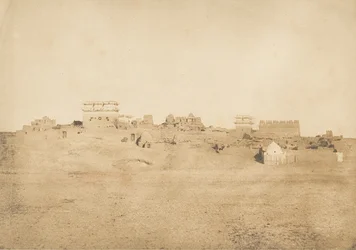 Vista de parte da vila de Luxor, Tebas, 1849-50.