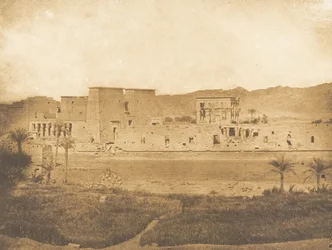 Vista geral da ilha de Philae, tirada da ilha de West Begueh, 1849-50.