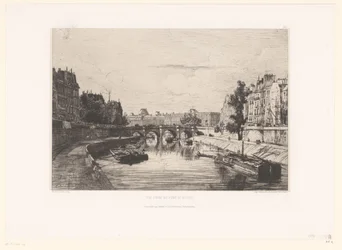 Vista da Pont Saint-Michel em Paris Vue Prize du pont St. Michel (título no objeto)
