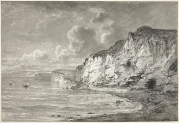 Penhascos ao longo da costa da Normandia