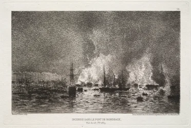 Conflagração no porto de Bordeaux, 1869.