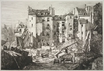 Demolição para a abertura da Rue des Écoles, 1862.