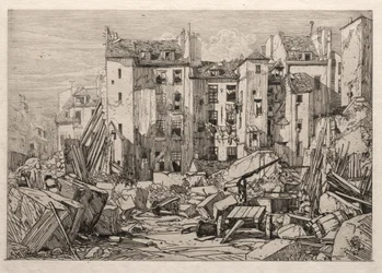 Demolição de casas antigas em Paris, 1862.