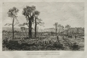 Memórias artísticas do cerco de Paris: Avenue de Boulogne, Vue Tomada da Porte d&39;Auteuil ..., 1879