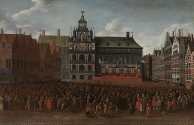 A Proclamação da Paz de Münster no Grote Markt em Antuérpia