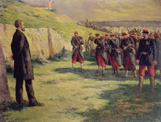 Esquadrão de fuzilamento prestes a atirar em Eugene Varlin, c.1918