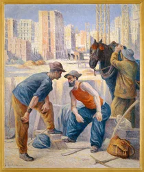 Os trabalhadores da estrada (pintura sobre tela)