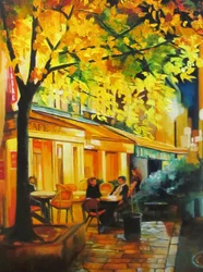Café numa noite de outono