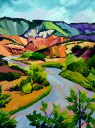 Paisagem fluvial colorida
