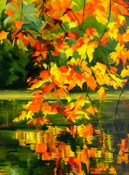 Reflexão outonal vibrante