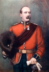 Tenente Coronel AW Thorneycroft, comandando a Infantaria Montada Thorneycroft, 1902.