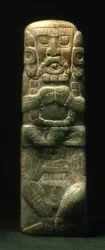 Estatueta colocada em dedicação pela Escada Hieroglífica, Copan, Período Clássico Atrasado (600-900) (jade)