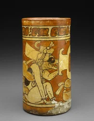Embarcação com Deuses Macacos e Cães, 600-900 DC (louça de barro com deslizamento)