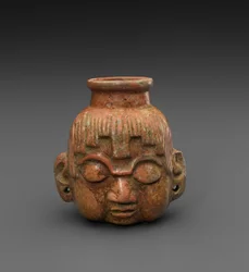 Frasco de cabeça de efígie, 600-900 AD (cerâmica)