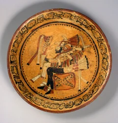 Tigela de tripé, c.550-700 (terracota e tinta)