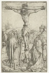 A crucificação com Maria e São João e duas santas mulheres