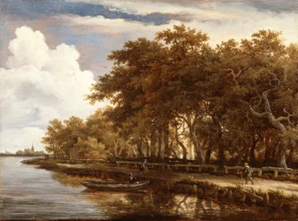 Vista ao longo do Amstel, c.1660 (óleo sobre painel)