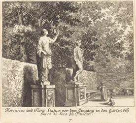 Estátuas de Mercúrio e Flora, Jardins de Dukedi Sora, Frascati