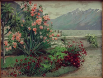 Jardim de flores na primavera no Monte Baldo