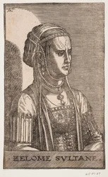 Retrato Sultaninde, meio perfil à r.: SELOME SULTANE