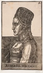 Sultanindeportræt, perfil mod v.: ACHADA SOLTANE