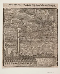 A mesquita Süleymaniye, vista do nordeste. Metade direita