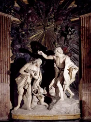 Escultura em mármore representando o Batismo de Cristo, Co-Cathedral de São João, Valletta. Malta