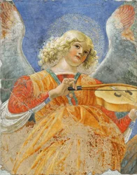 Anjo músico de Melozzo da Forli, c. 1480 (fresco)