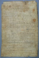 Documento escrito por Wadomir (Uuademir) e sua esposa, Ercamberta, c.690-691 (caneta e tinta em pergaminho)
