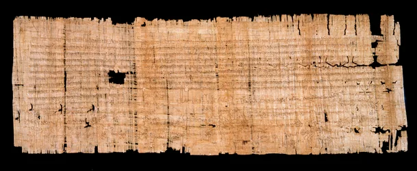 Período Merovingiano: documento legal manuscrito em papiro confirmando o privilégio de imunidade concedido pelo Rei de Neustria Clovis II (633-657) à Abadia de Saint Denis em 22/06/654. Sol. 0,93x0,34 m Paris, arquivos nacionais