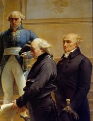 Retrato do arquitecto francês Pierre Francois Leonard Fontaine (1762-1853) Pormenor dos quadros de Merry Joseph Blondel (1781-1853)
