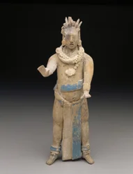 Estatueta: Standing Man, Late Classic Period, 650-900 AD (cerâmica e tinta)