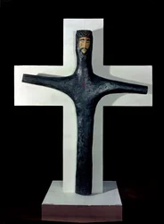 Cruz (madeira policromada)