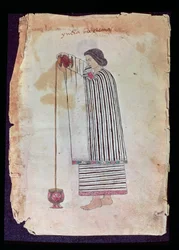 Mexicano Indian Preparando Chocolate, do Codex Tuleda, 1553