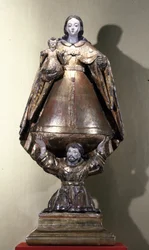 São Francisco sustentando a Madona e a Criança (madeira pintada)