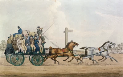 Chegando no final de um estágio, gravado por J. Harris, 1856