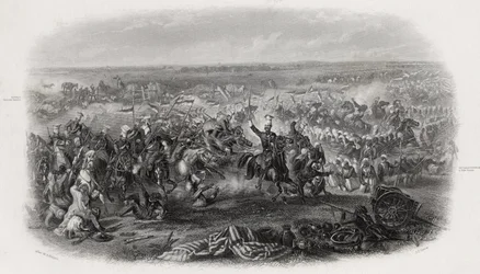 Batalha de Aliwal, Índia, 28 de janeiro de 1846, gravada por JJ Crew