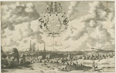 Lichfield - West North West Prospect: gravura em placa de cobre, nd [1653 - 1686]