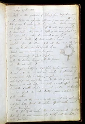 Página do diário de Michael Faraday onde ele regista a sua descoberta da indução electromagnética, 29 de agosto de 1831 (caneta e tinta sobre papel)