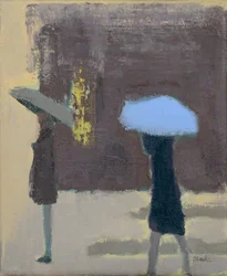 O guarda-chuva azul, 2017 (óleo sobre linho)