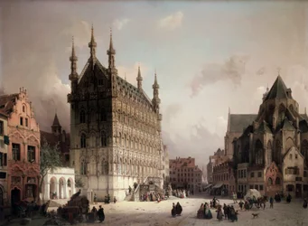 Câmara Municipal de Lovaina. Pintura de Michael Neher (1798-1876)