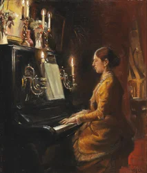 Anna ao piano.