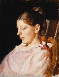 Retrato de Anna Ancher, a esposa do artista,
