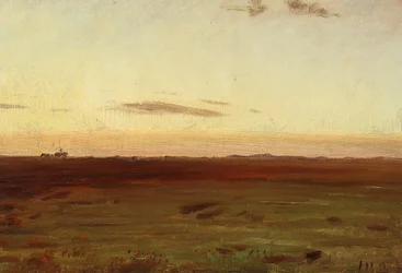 Vista do prado e das dunas ao sol da tarde.