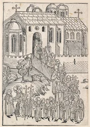 Cristo saudando um peregrino, c1491