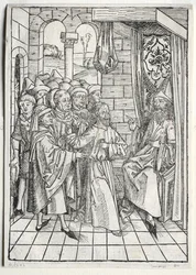 A arca do tesouro: Cristo antes de Caifás verso, 1491.