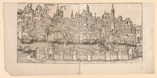 Crônica de Nuremberg: Vista Topográfica de Basileia, Suíça, 1493.