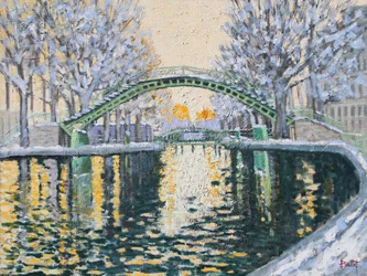 Canal Saint Martin en Hiver, 2003 (óleo sobre tábua)